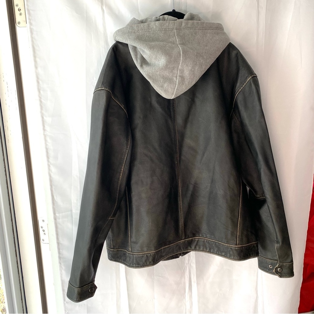 Vintage Leather Biker jacket Black SZ. L  NWOT - Picture 3 of 15